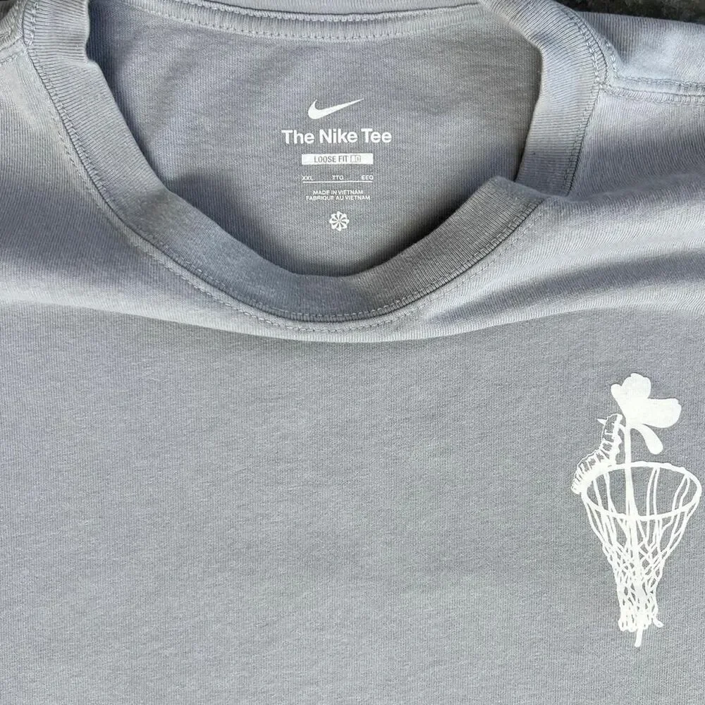 Nike Hoops Loose Fit Graphic Tee Grey XXL Heavyweight Short Sleeve T-Shirt